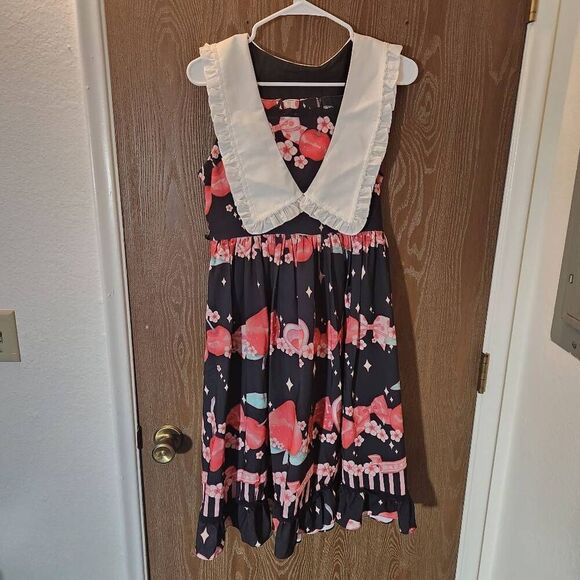 Lolita Cherry Flower Dress - Picture 2 of 4